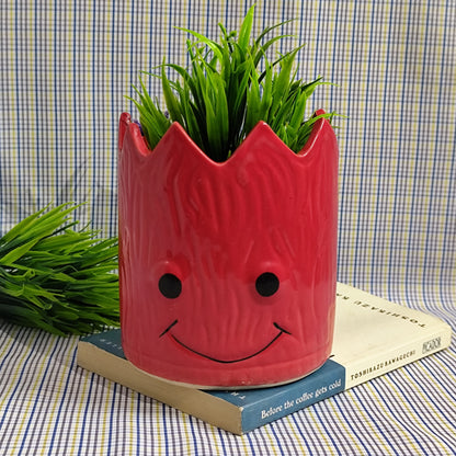 Happy Face Planter - Red