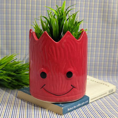 Happy Face Planter - Red