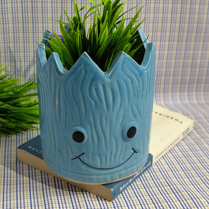 Happy Face Planter - Blue