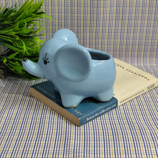 Mini Elephant Planter - Sky Blue