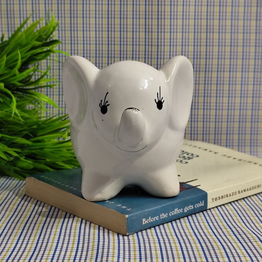 Mini Elephant Planter - White