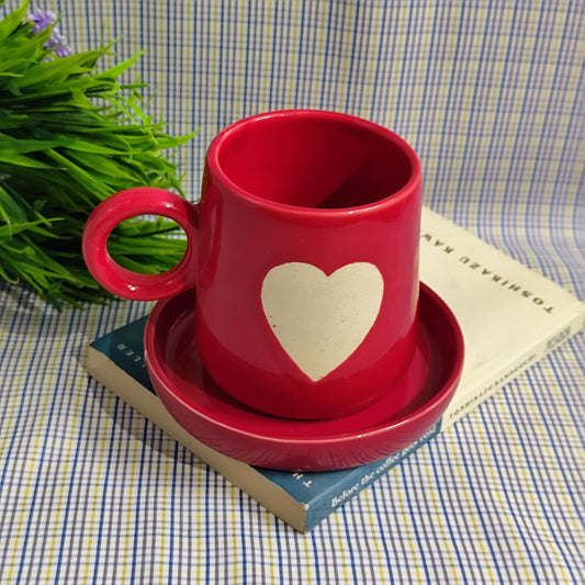 Heart Cup and Saucer